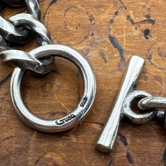 Gaboratory Gabor Vintage Silver Gush Cuban Link Biker BRACELET 925 - Picture 4 of 11